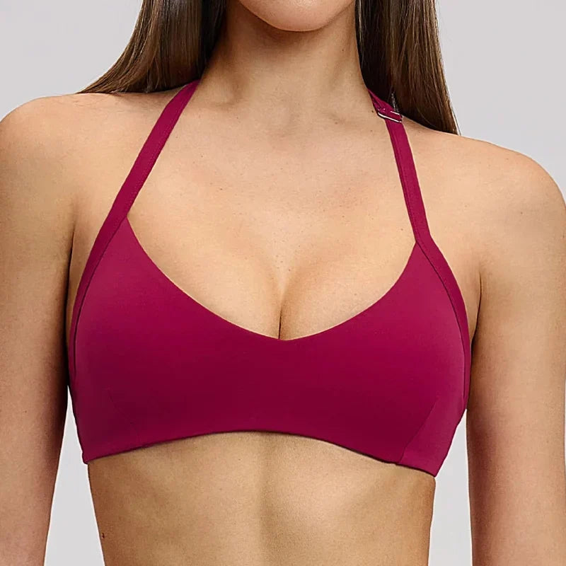Open-Back Halter Sports Bra