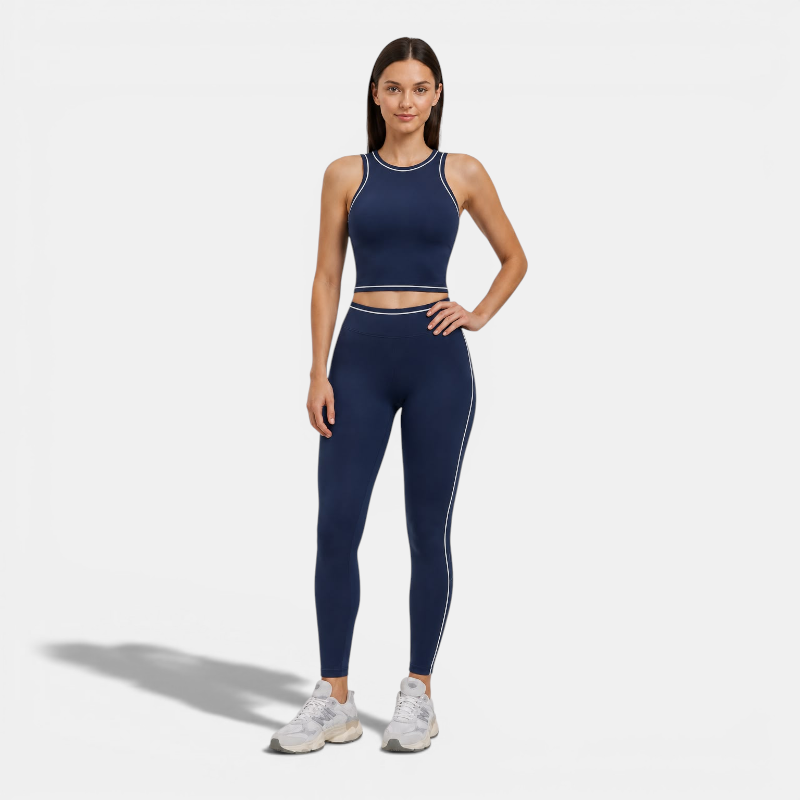 Contrast Trim Sports Bra & Leggings Set