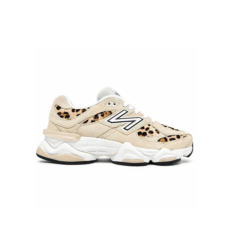 New Balance 9060 Tan Leopard Print White – Sneakers Women's